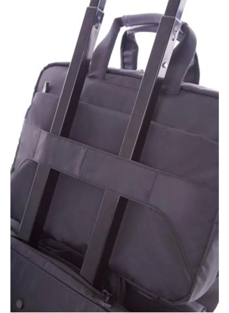 American Tourister  Amber 15.6" Laptop Briefcase Briefcase 100% Polyester, Blue|Quick Access Pocket|Adjustable Strap|Smart Sleeve - 1 Year International Warranty  | Best Price UAE